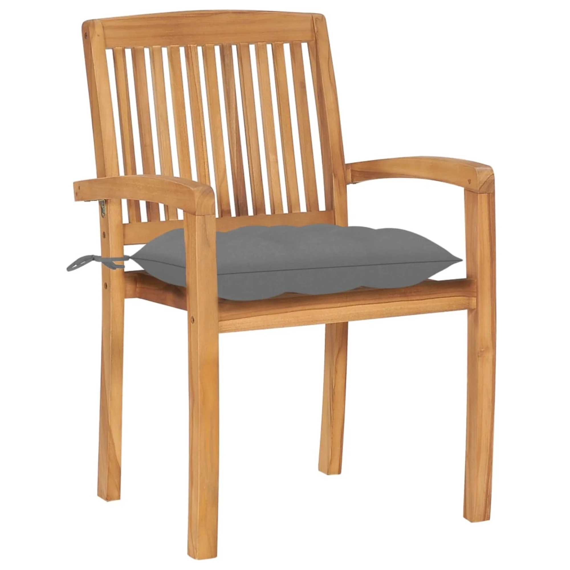 vidaXL Stacking Garden Chairs with Cushions 8 pcs Solid Teak Wood Brown