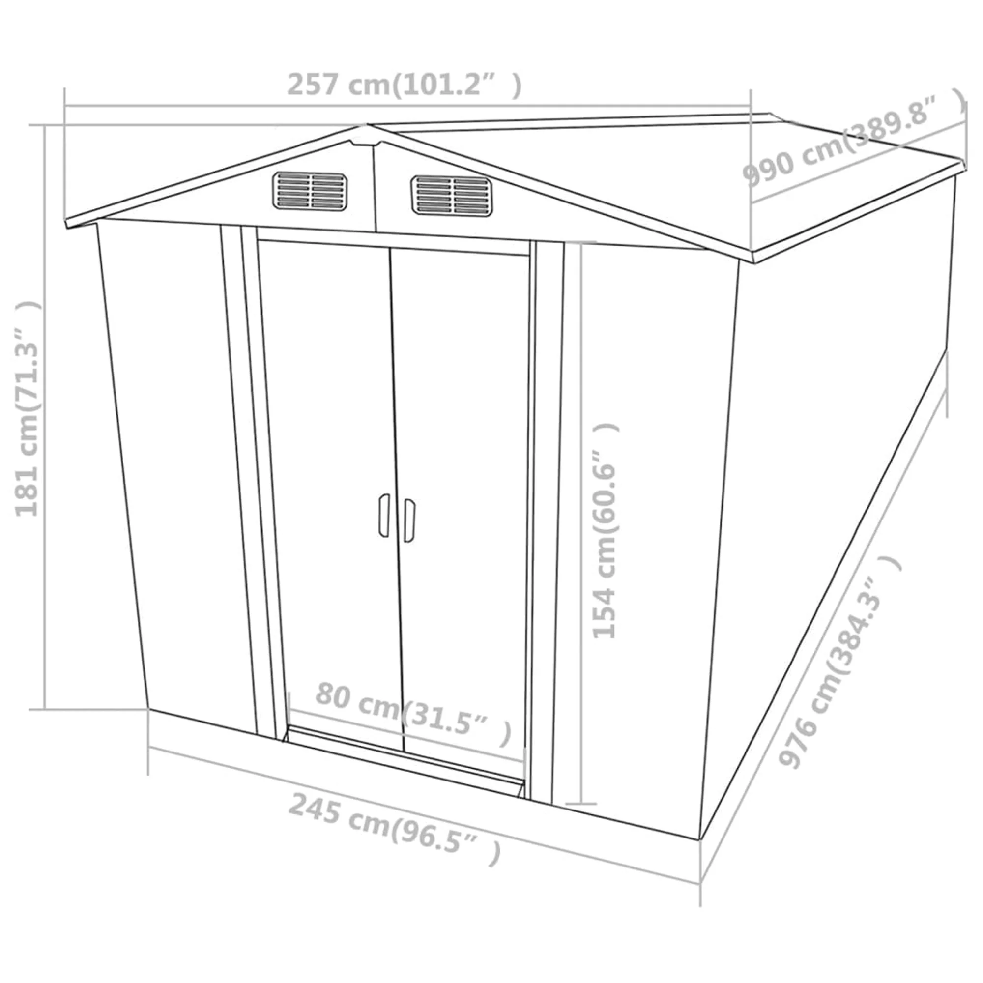 vidaXL Garden Shed Brown 101.2