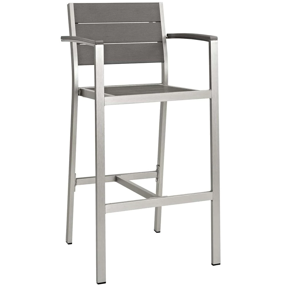 Modway Shore Bar Stool Outdoor Patio Aluminum Set of 2