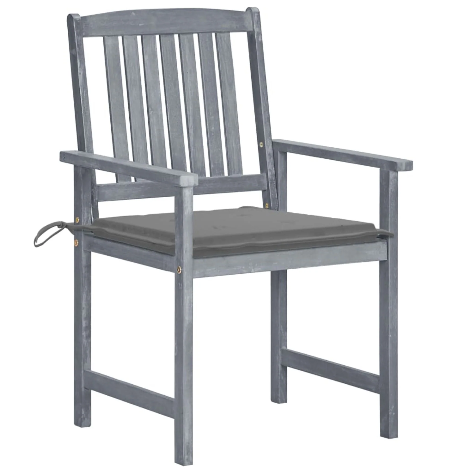 vidaXL Garden Chairs with Cushions 8 pcs Solid Acacia Wood Gray Grey