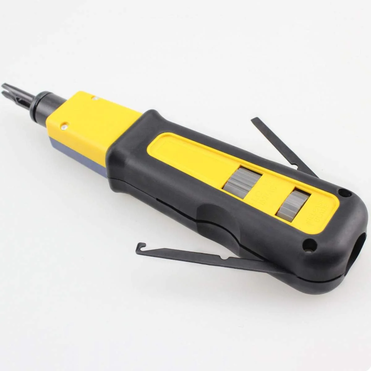 Yankok [Impact Punch Down Tool] with 110 blade, Built-in Swing-out Hook and Spudger, Adjustable Impact Force Setting (Lo/Hi) Cuts and