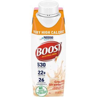 Nestle Boost Very High Calorie Nutritional Drink, Creamy Strawberry Flavor, Ready to Use 8 oz. Carton, Case of 24