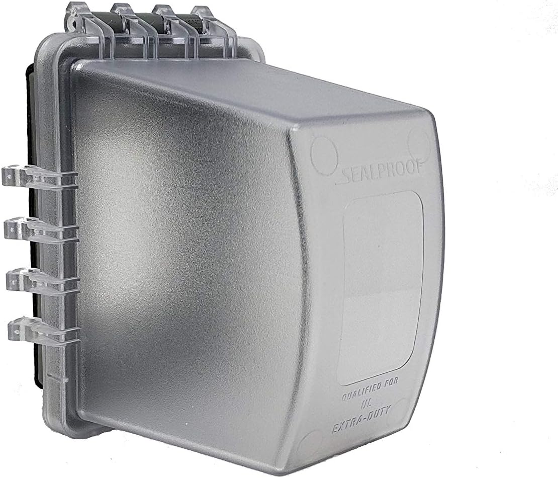 Sealproof While In Use Lockable 1-Gang Outdoor Exterior Outlet Cover Deep Base for Siding | Horizontal/Vertical Weatherproof Extra Duty B
