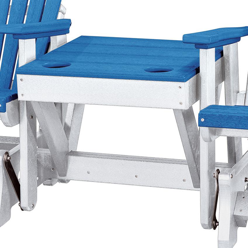 American Furniture Classics Double Glider with Center Table in Blue and White