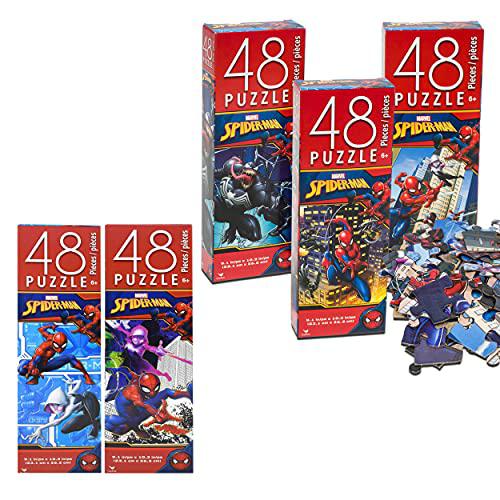 Marvel Shop marvel spider-man jigsaw puzzle mega bundle ~ 5 marvel spiderman puzzles for kids | featuring spiderman, green goblin, venom