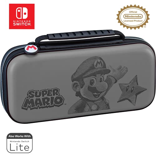 Game Traveler Nintendo Switch Mario Case - Adjustable Viewing Stand, Protective PU Leather Hard Case with Deluxe Carry Handle, I