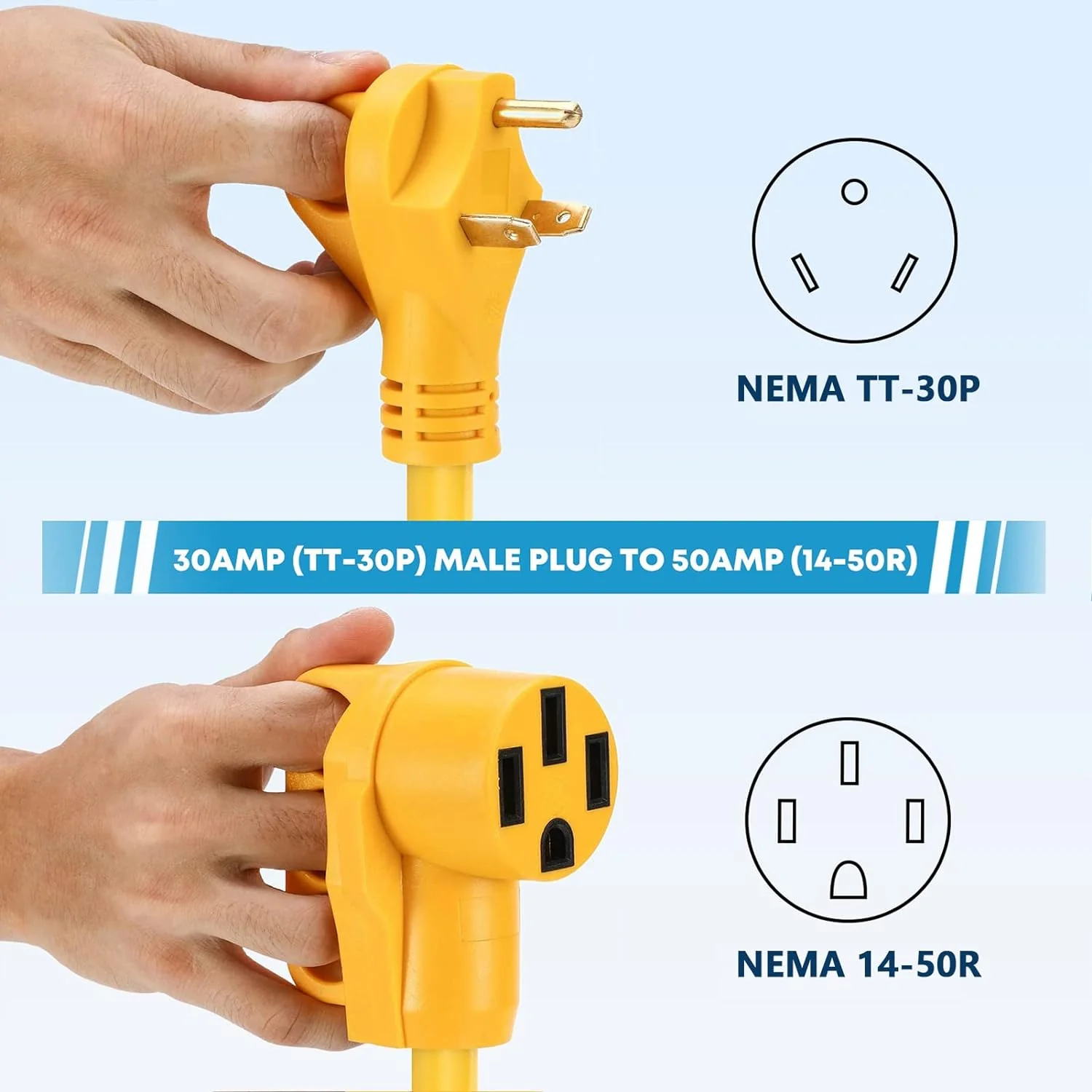 Kohree 30 Amp to 50 Amp RV Plug Adapter 18