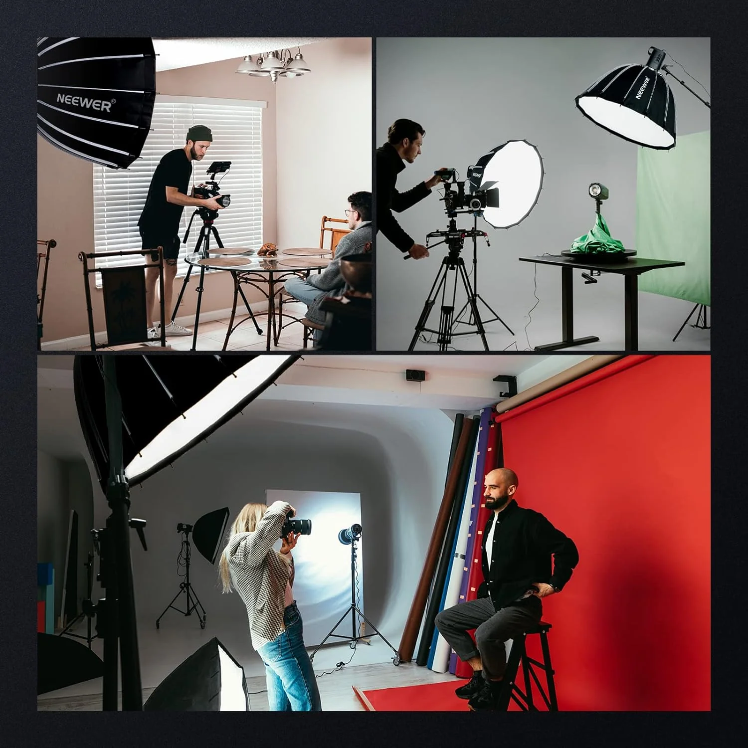 Zell Electronics Zell 33Inch/85Cm Parabolic Softbox Quick Set Up Quick Folding, With Diffusers/Honeycomb Grid/Bag, Compatible With Aputure 120…