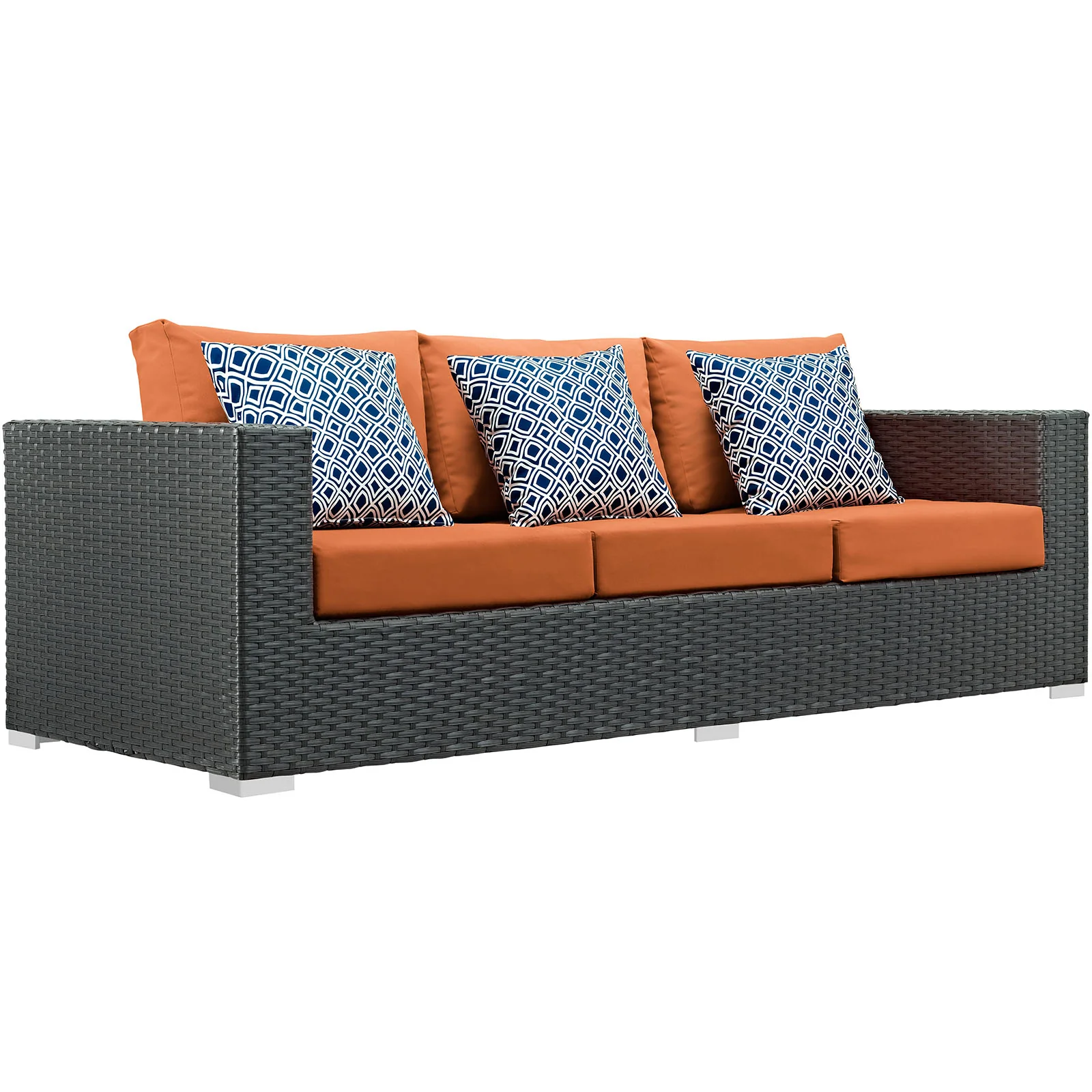 Modway Sojourn 3 Piece Outdoor Patio Sunbrella Sectional Set - Canvas Tuscan