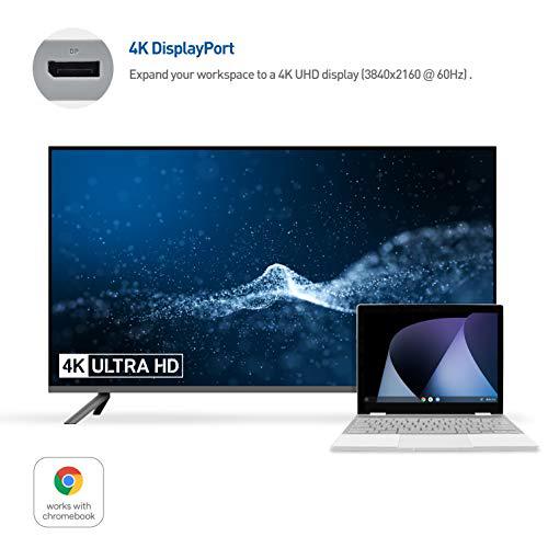 Cable Matters [works with chromebook certified] cable matters usb c hub multiport adapter with 4k displayport, 2x usb 2.0, 100mbps fast eth