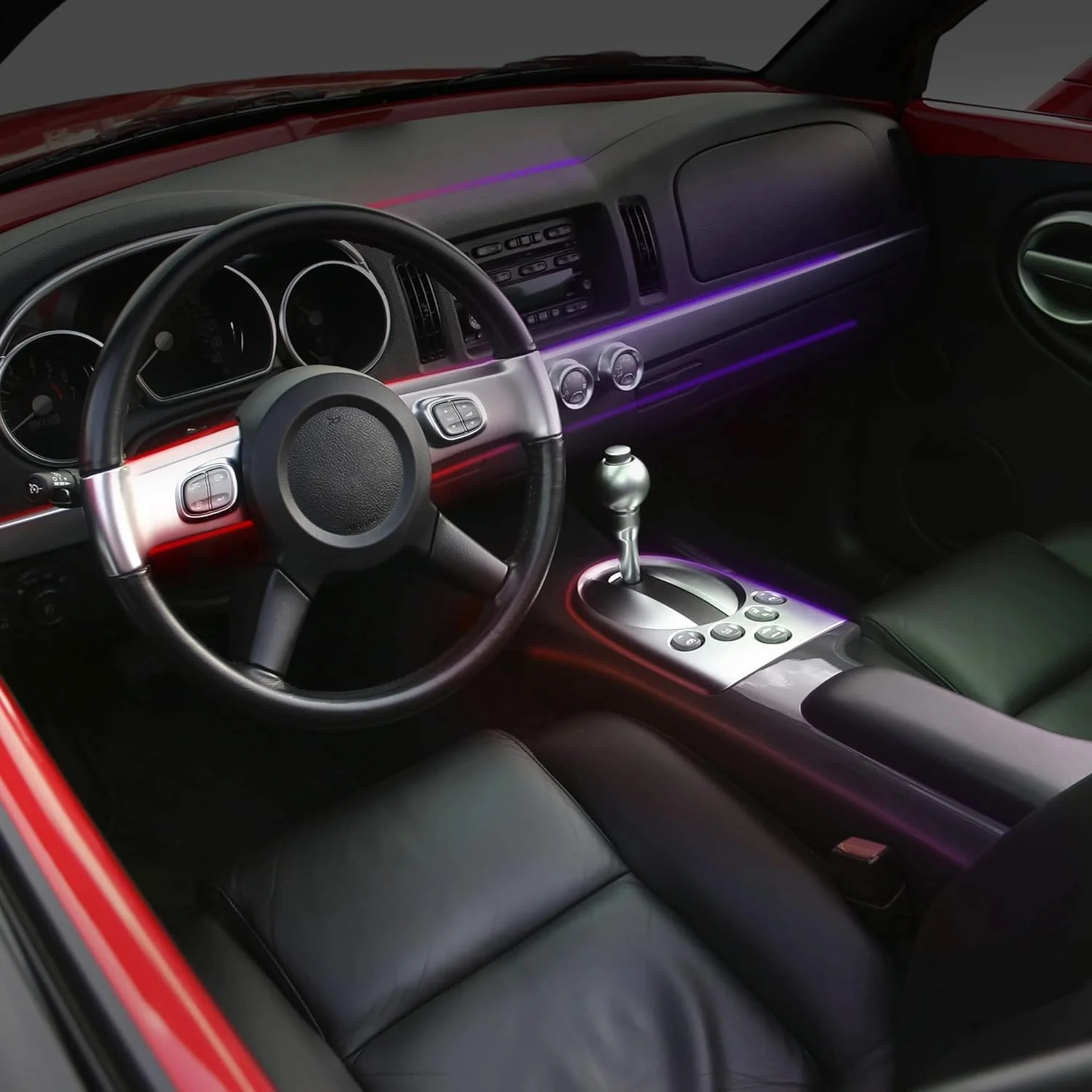 Jem Accessories Monster Bluetooth Sound Reactive RGB Fiber Optic Car Interior Lighting Kit, Use Remote/Downloadable App to Customize, Sound-Rea