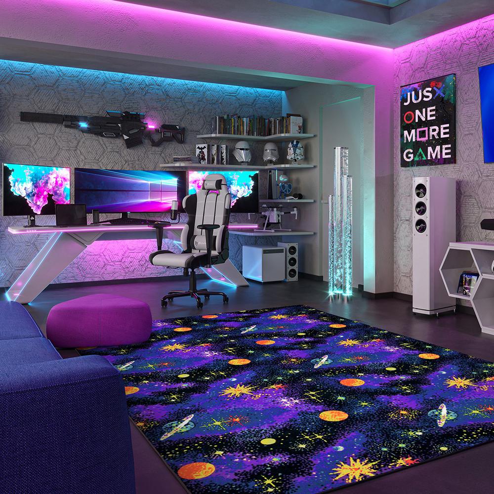 Joy Carpets Space Explorer 12&s; x 6&s; area rug in color Fluorescent