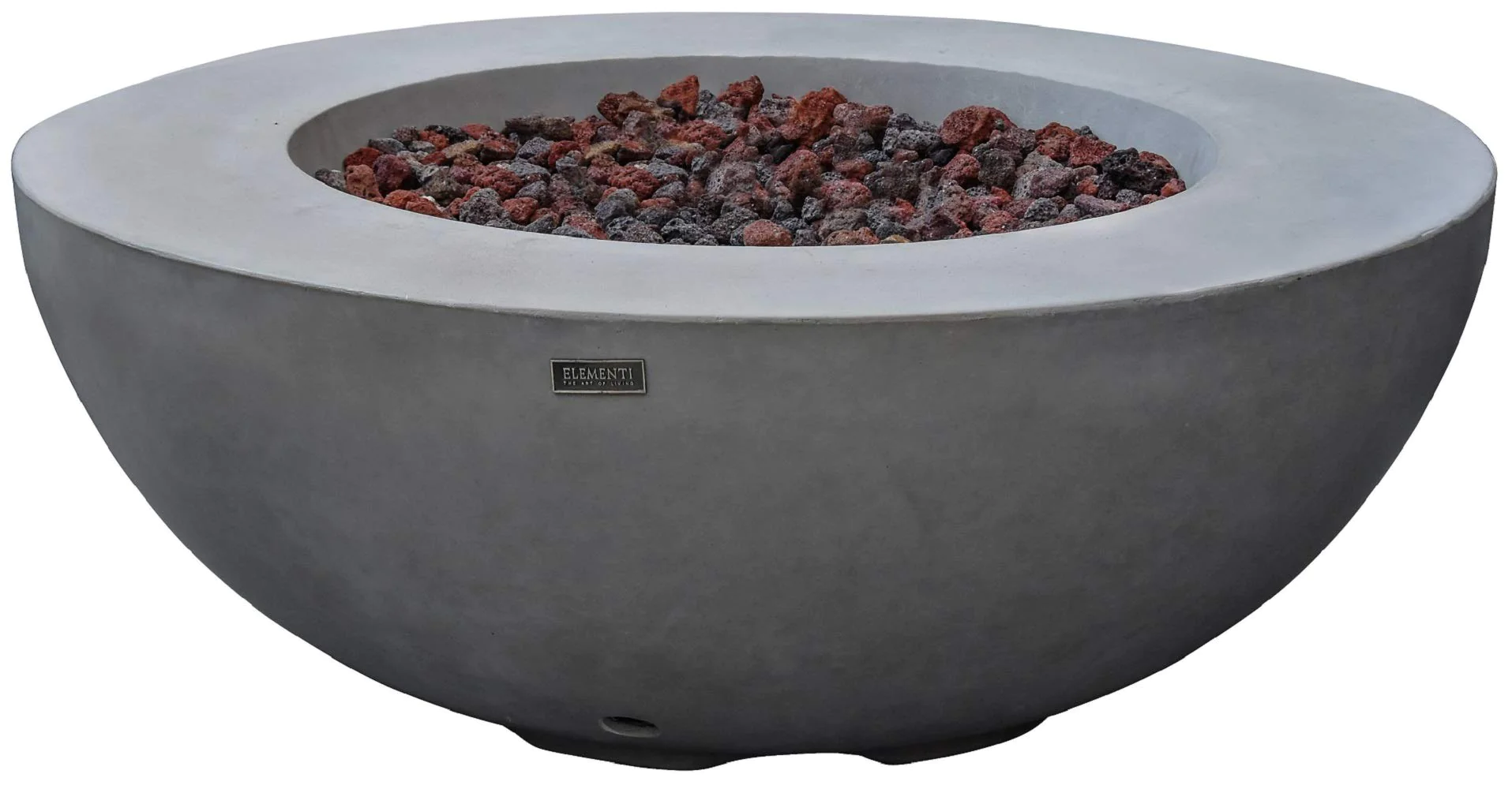 Elementi Lunar Bowl Outdoor Table 42 Inches Fire Pit Patio Heater concrete Firepits Outside Electronic Ignition Backyard Firepla