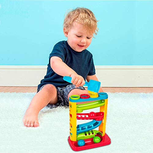 Playkidz Award Winning Durable Pound A Ball, Stacking, Learning, Active, Early Developmental Montessori Toy, Fun Gift for Toddler &a; Kids