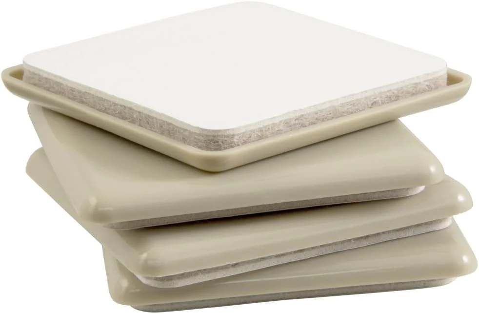 Waxman Self-Stick, Square Heavy Furniture Sliders for Carpeted Surfaces (4 piece) - 2-1/2