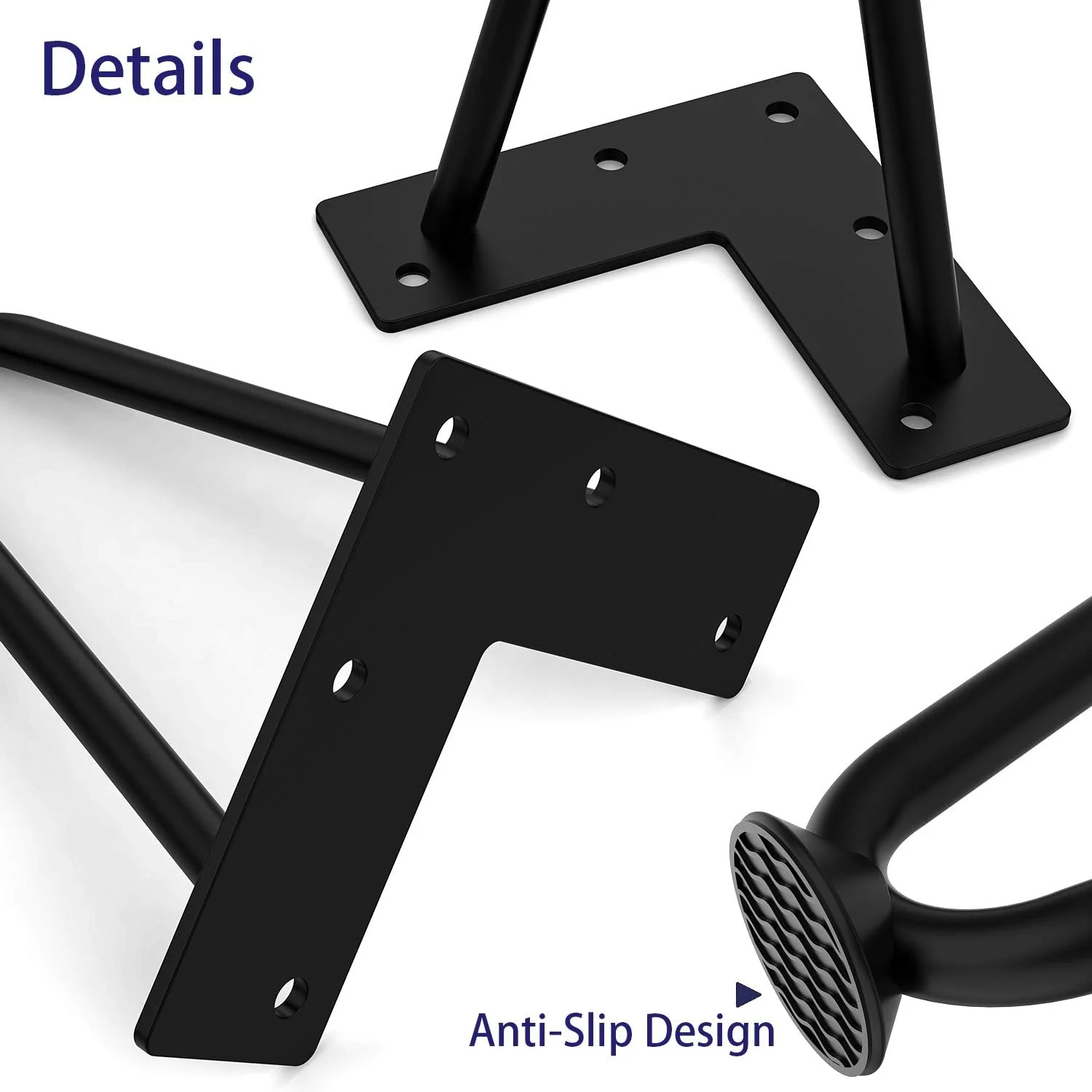 Agoland 12 Inch Black Hairpin Legs (4pcs), Heavy-Duty Metal Furniture Legs, Mid-Century Modern Furniture Legs, Coffee Table Legs, 4 Was