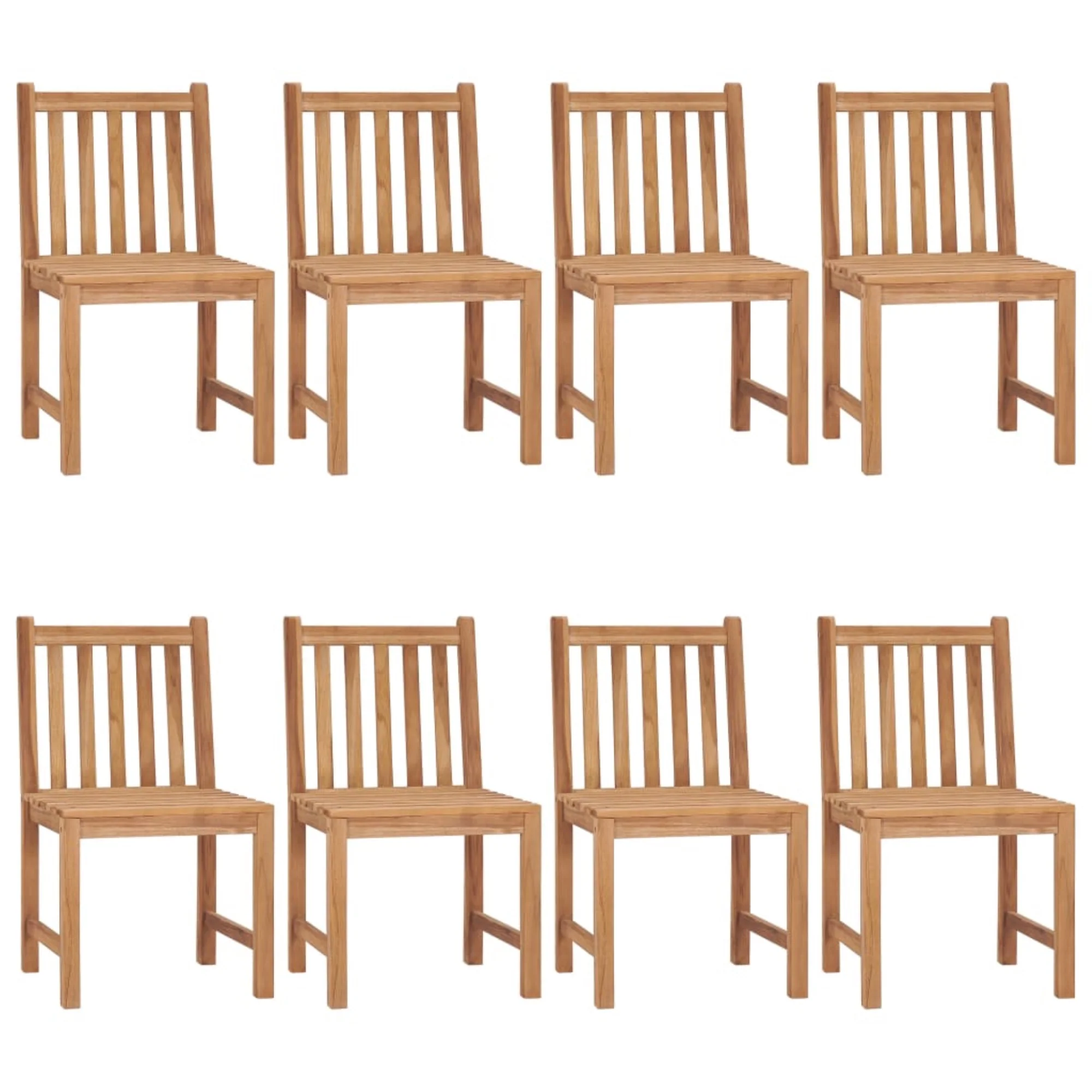 vidaXL Garden Chairs 8 pcs with Cushions Solid Teak Wood Brown