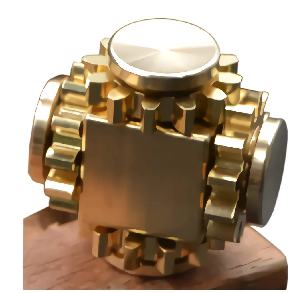 wewinn Pure Brass Fidget Cube Fidget Spinner Gears Linkage Fidget Toy Hand Spinner Metal DIY EDC Focus Meditation Break Bad Habits ADHD