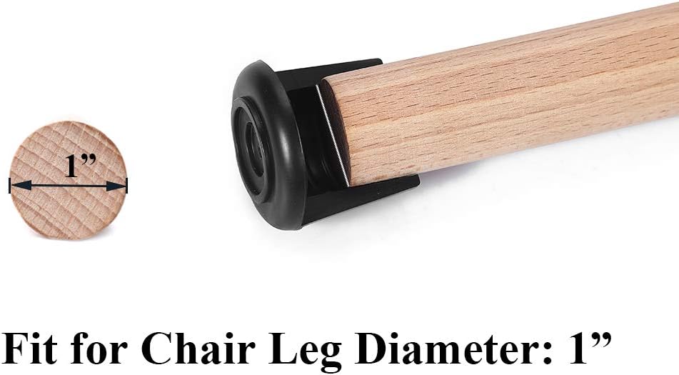 FURNIGEAR Chair Leg Tips Caps Non-Slip Rubber Leg Tips 1&a;#226;&a;#128;&a;#157; Inner Diameter Furnigear -Black Chair Leg Floor Pr