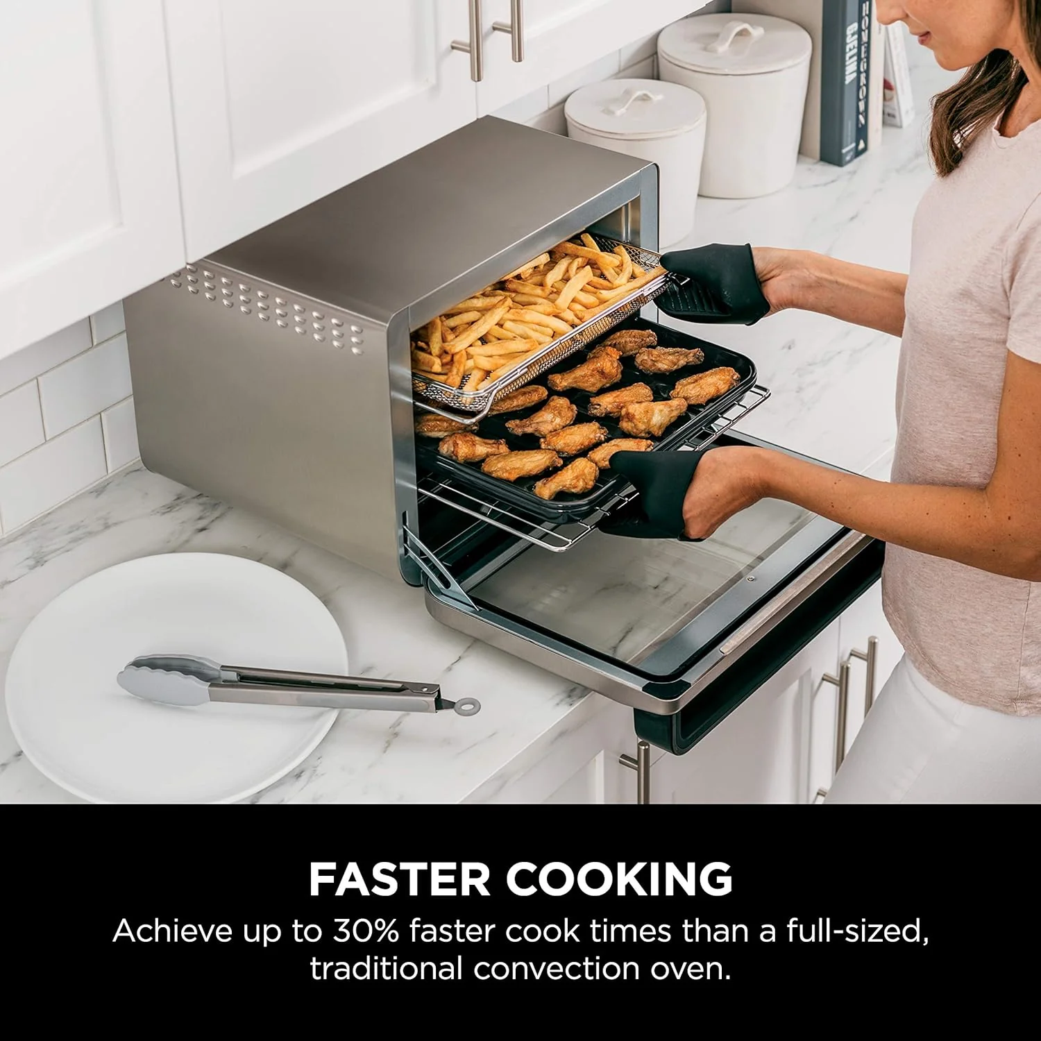 Ninja DT201 Foodi 10-in-1 XL Pro Air Fry Digital Countertop Convection Toaster Oven with Dehydrate and Reheat, 1800 Watts, Stainless
