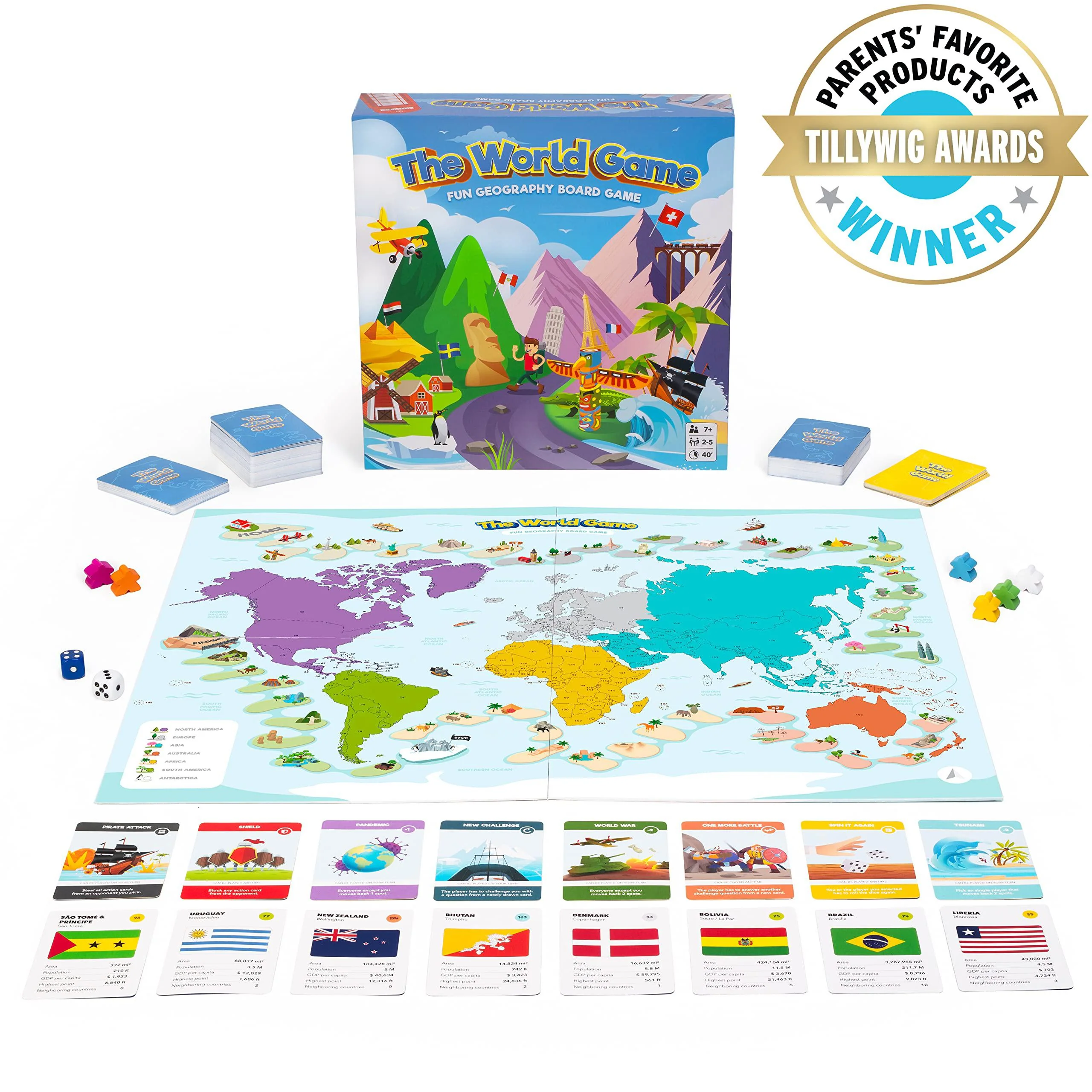 the world game - fun geography board game - educational game for kids &a; adults - cool learning gift idea for teenage boys &a; g