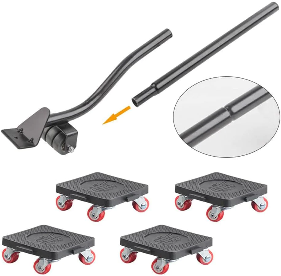 LIYOU Heavy Furniture Mover Lifter with Extension Bar and 4 Wheeled Furniture Sliders, 880 lbs Load Capacity, Furniture Moving Tool S