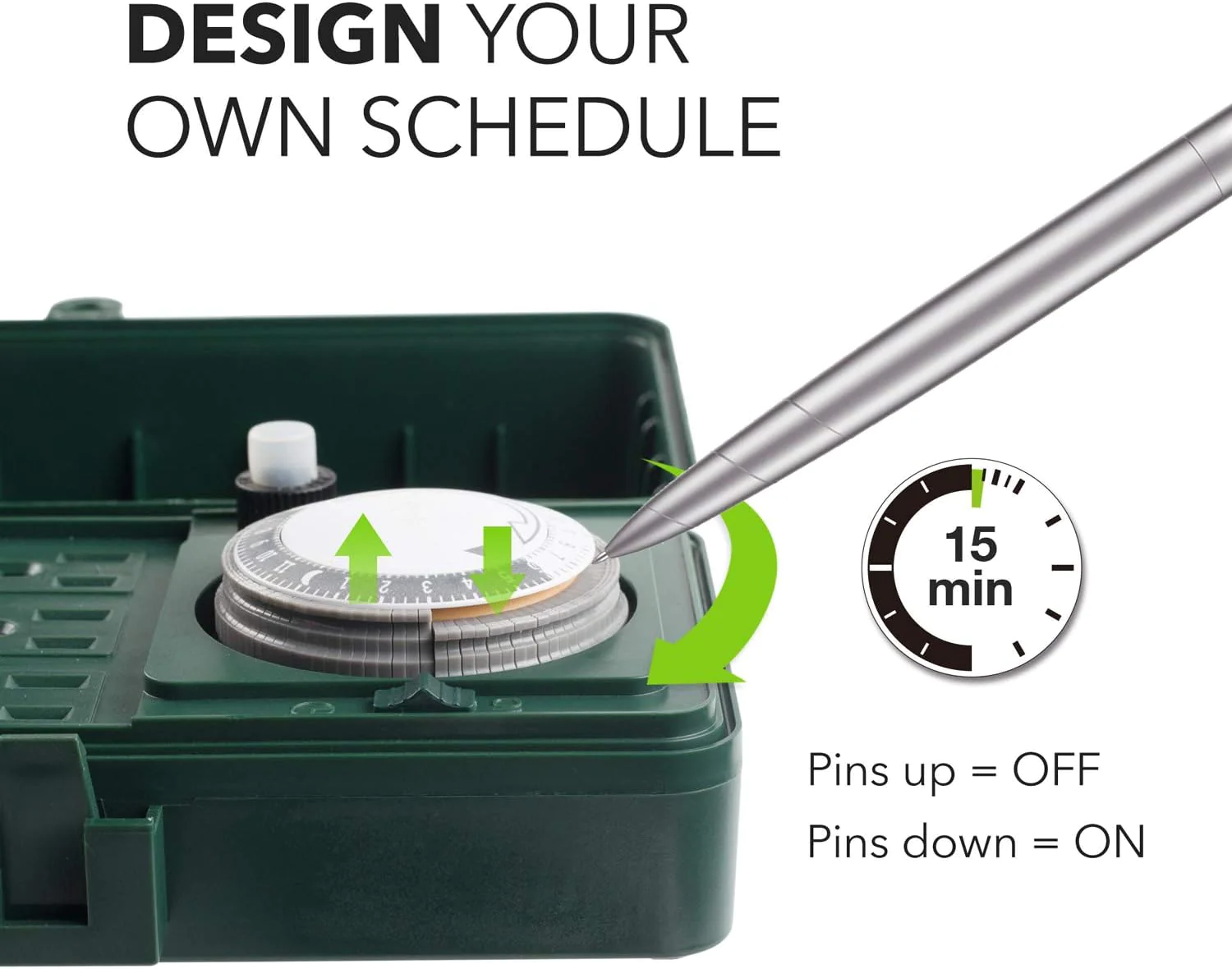 BN-Link 24 Hour Mechanical Outdoor Multi Socket Timer, 6 Outlet Garden Power Stake