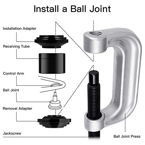 Goplus 4 in 1 Ball Joint Service Tool Kit 2WD &a; 4WD Remover Installer w/ 4-Wheel Drive Adapters