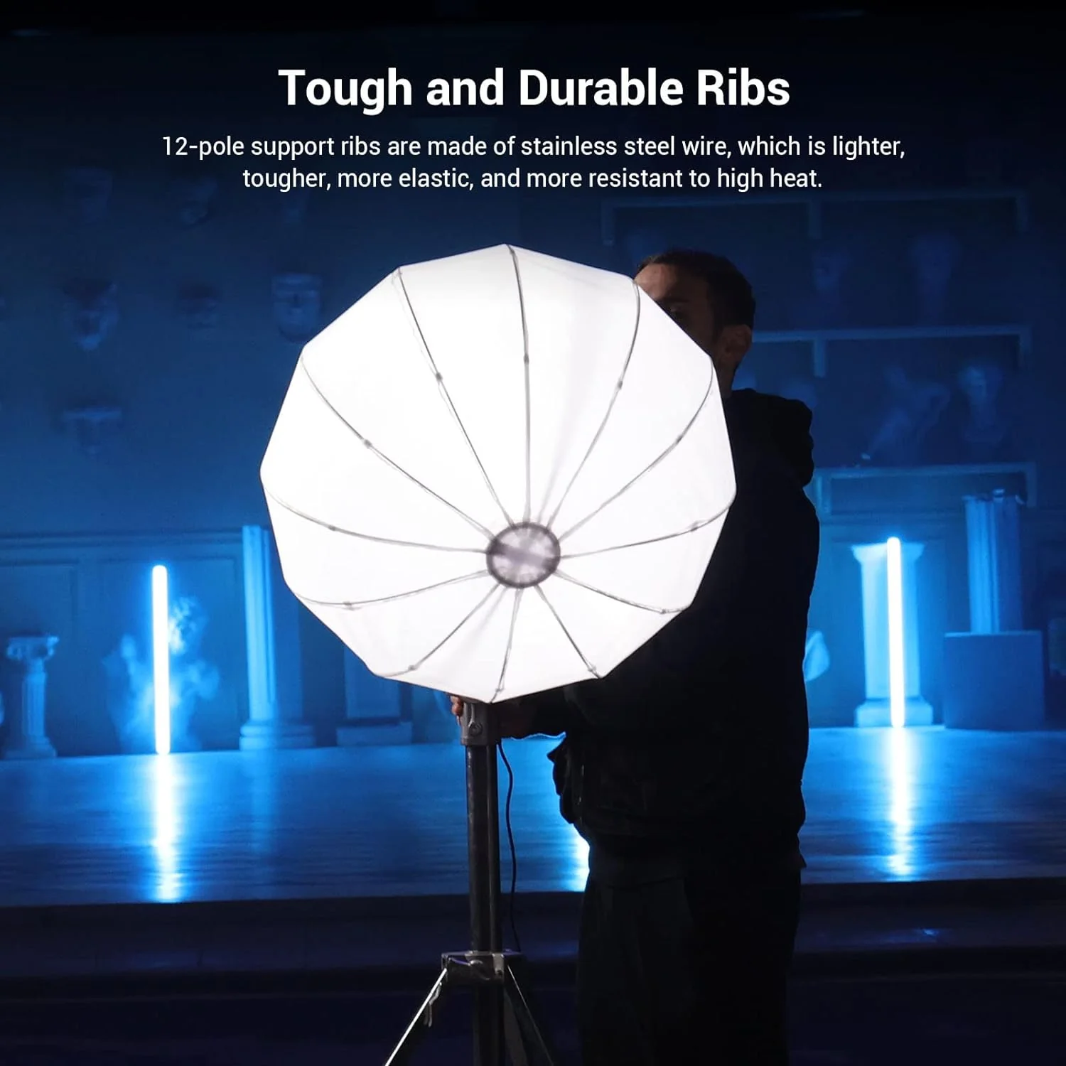 Zell Electronics Zell Lantern Softbox Quick Release-One Step, Light Modifier With Fabric Barn Doors, Softbox Diffuser For Video Light 120B, 12…