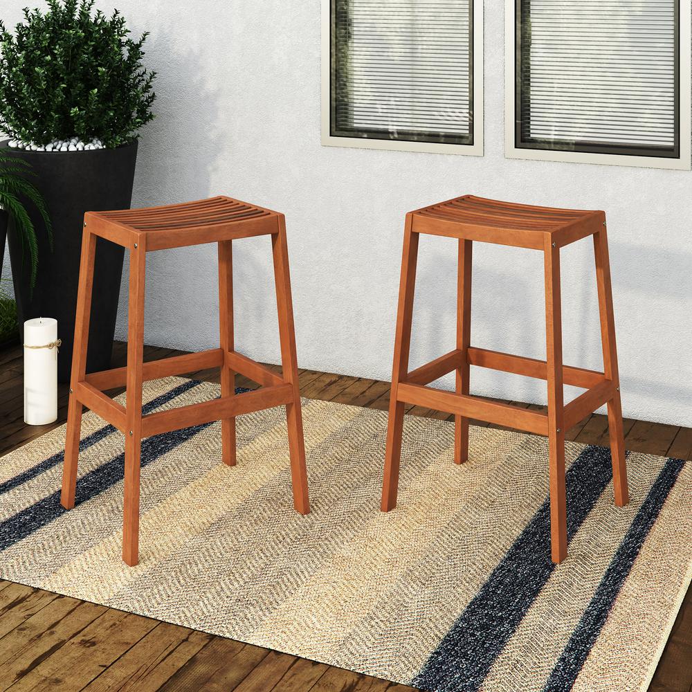 CorLiving Miramar Natural Hardwood Outdoor Bar Stool