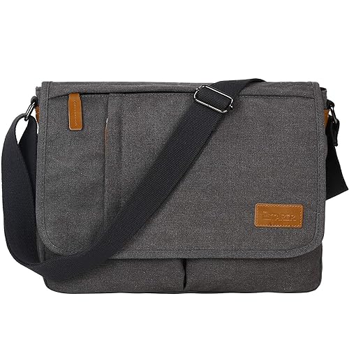 Estarer Messenger Bags for Men Women,13-14 Inch Laptop Water Resistant Shoulder crossbody Bookbag canvas Satchel