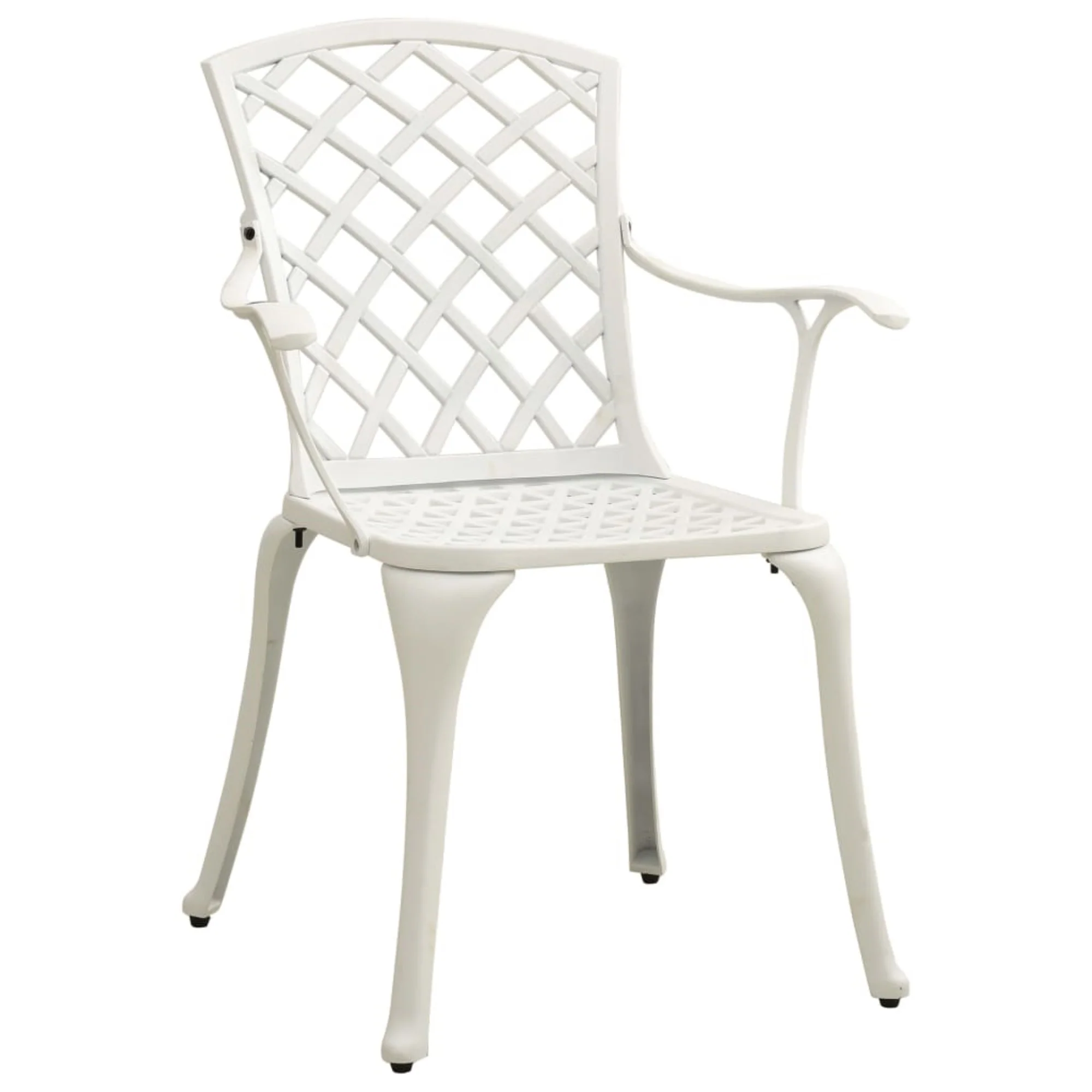 vidaXL Garden Chairs 2 pcs Cast Aluminum White White