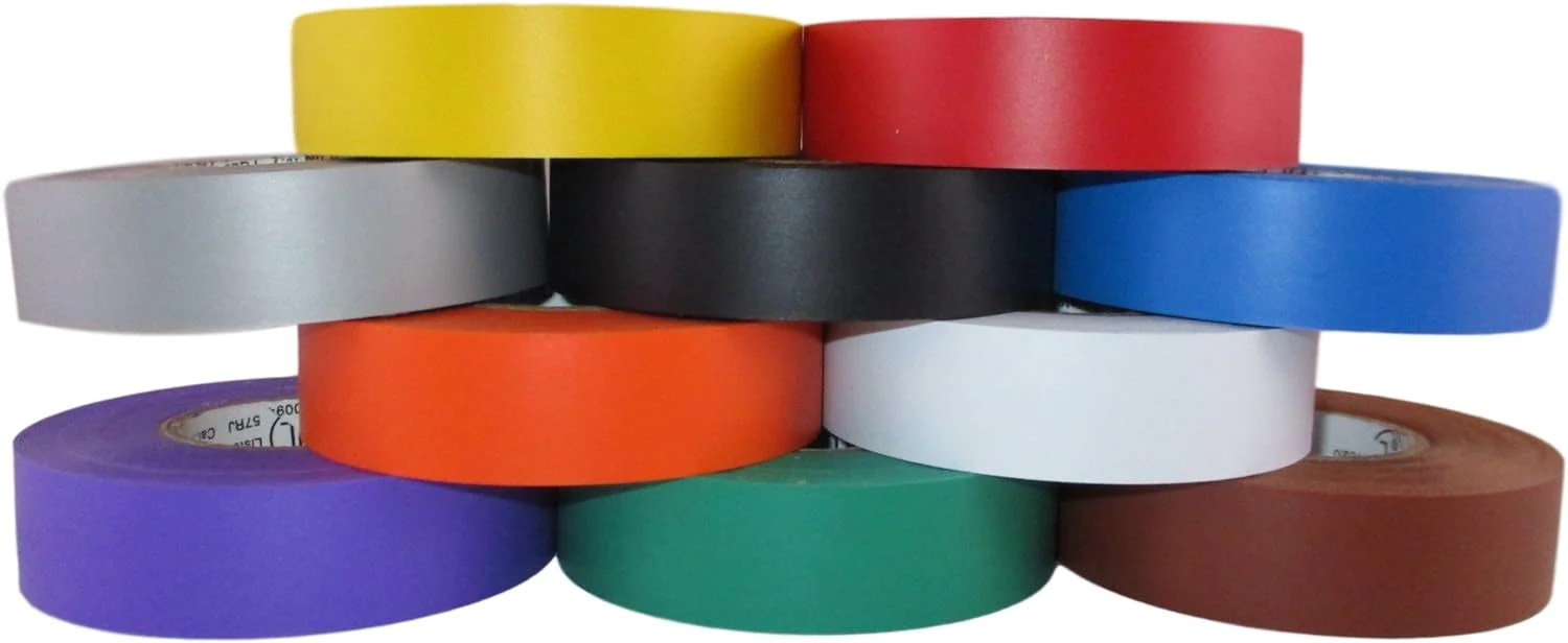 TradeGear Electrical Tape Assorted Matte Rainbow Colors &a;#226;&a;#128;&a;#147; 10 Pk Waterproof, Flame Retardant, Strong Rubber B
