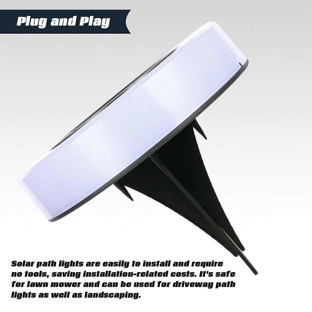 Stock Preferred 8Pcs LED Solar Buried Ground Lawn Lights Warm White