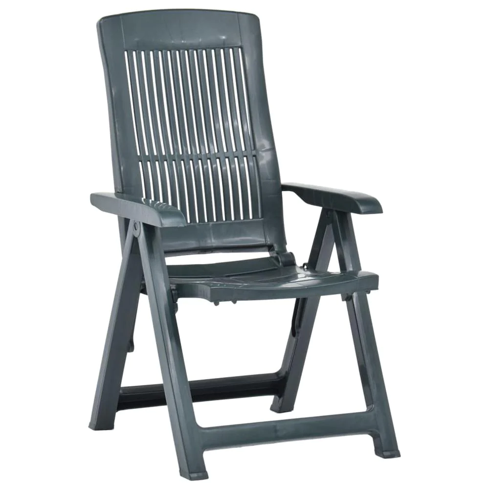 vidaXL Garden Reclining Chairs 2 pcs Plastic Green, 48767
