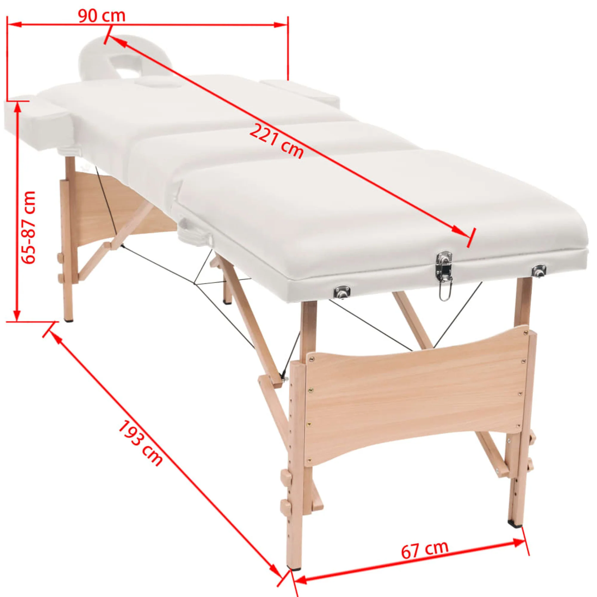vidaXL 3-Zone Folding Massage Table and Stool Set 3.9