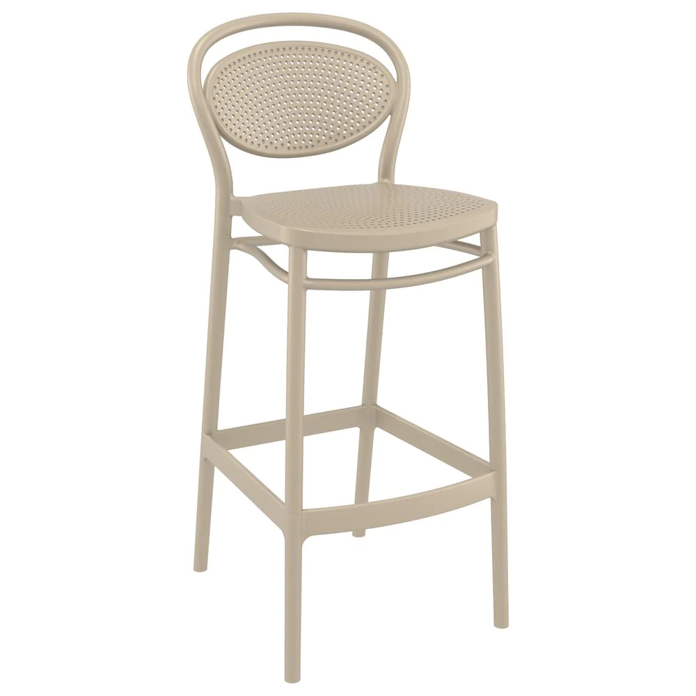 SIESTA Sky Marcel Square Bar Set with 2 Barstools Taupe