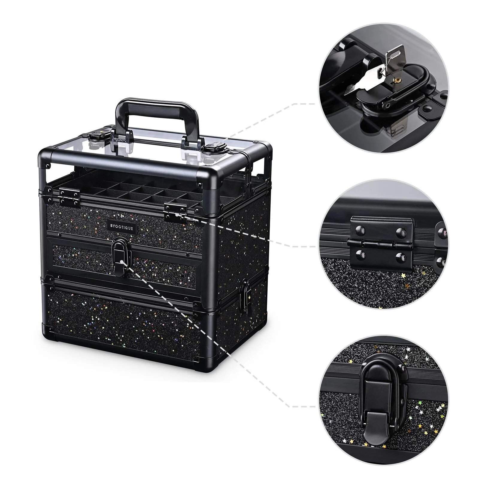 Great Choice Product Makeup Train Case Star Cosmetic Organizer Jewelry Box Travel Salon