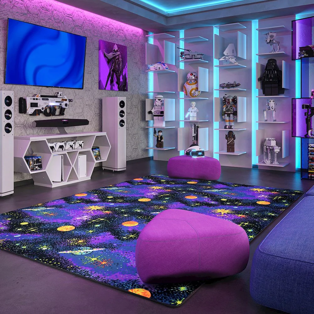 Joy Carpets Space Explorer 12&s; x 12&s; area rug in color Fluorescent