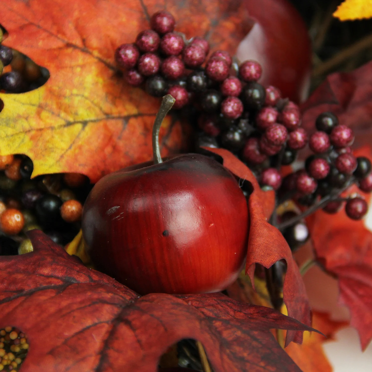 Northlight Autumn Harvest Apple  Berry and Leaf Artificial Thanksgiving Wreath - 22-Inch  Unlit