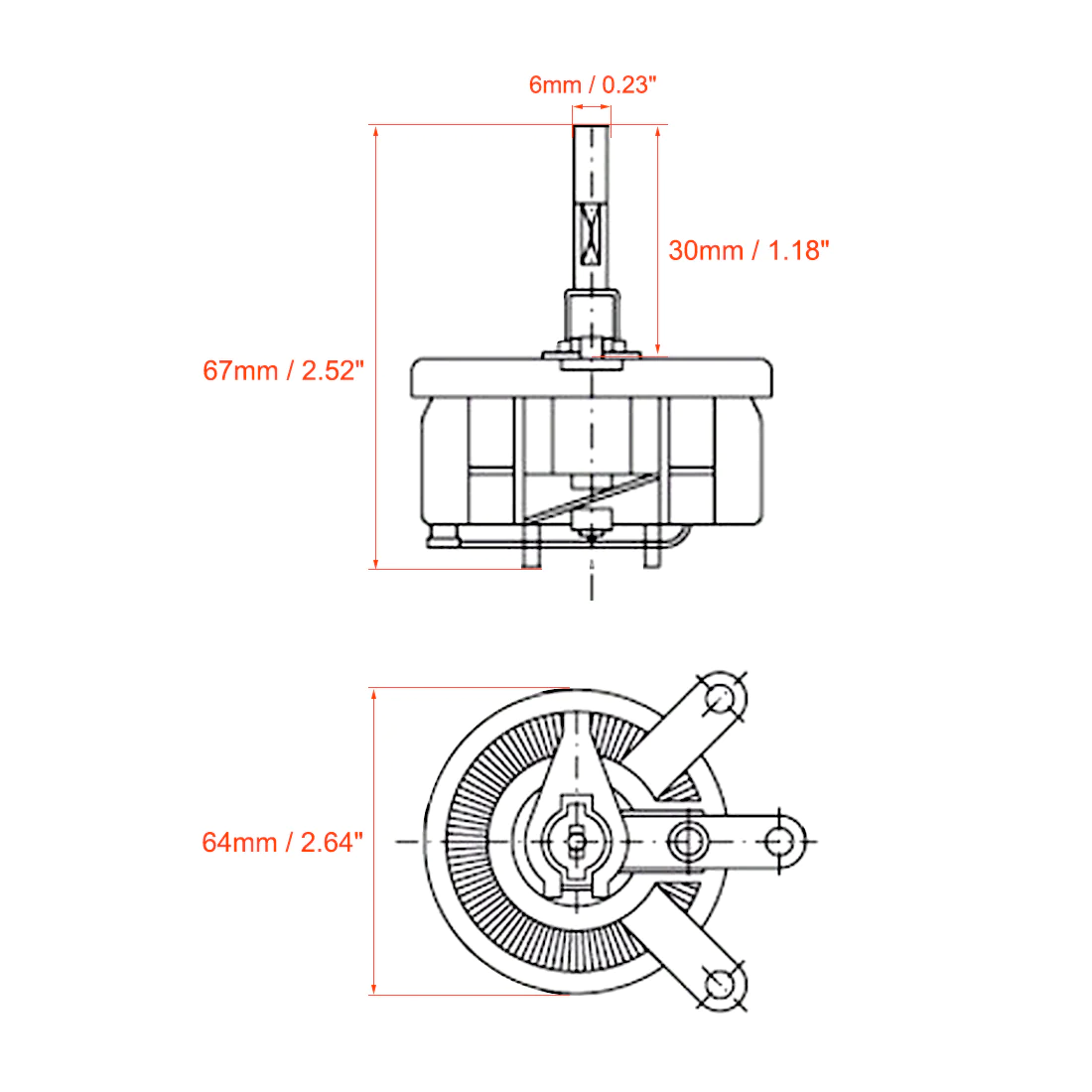 Unique Bargains Wirewound Ceramic Potentiometer Variable Rheostat Resistor 50W 200R  Ohm W Knobs