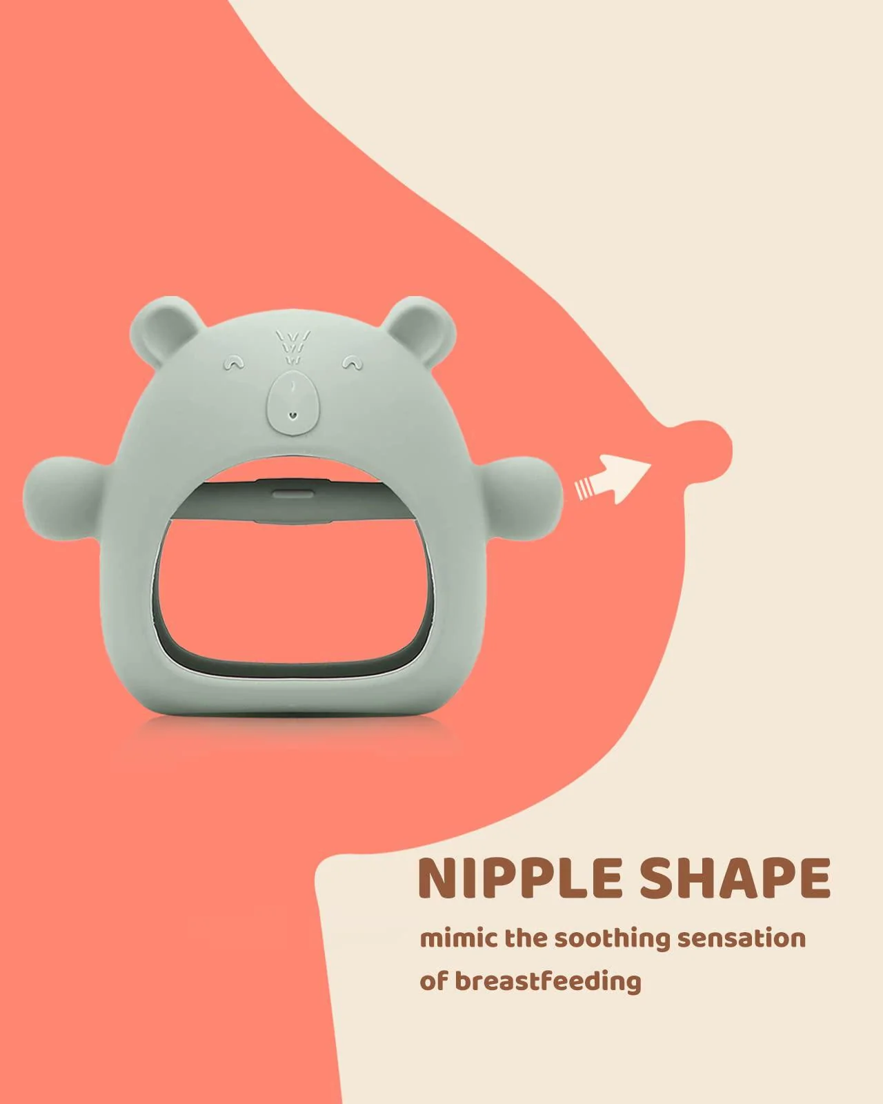ChooKaChoo 3 packs baby teething toy silicone bear teething mitten for babies over 3 months anti dropping wrist hand teethers baby chew