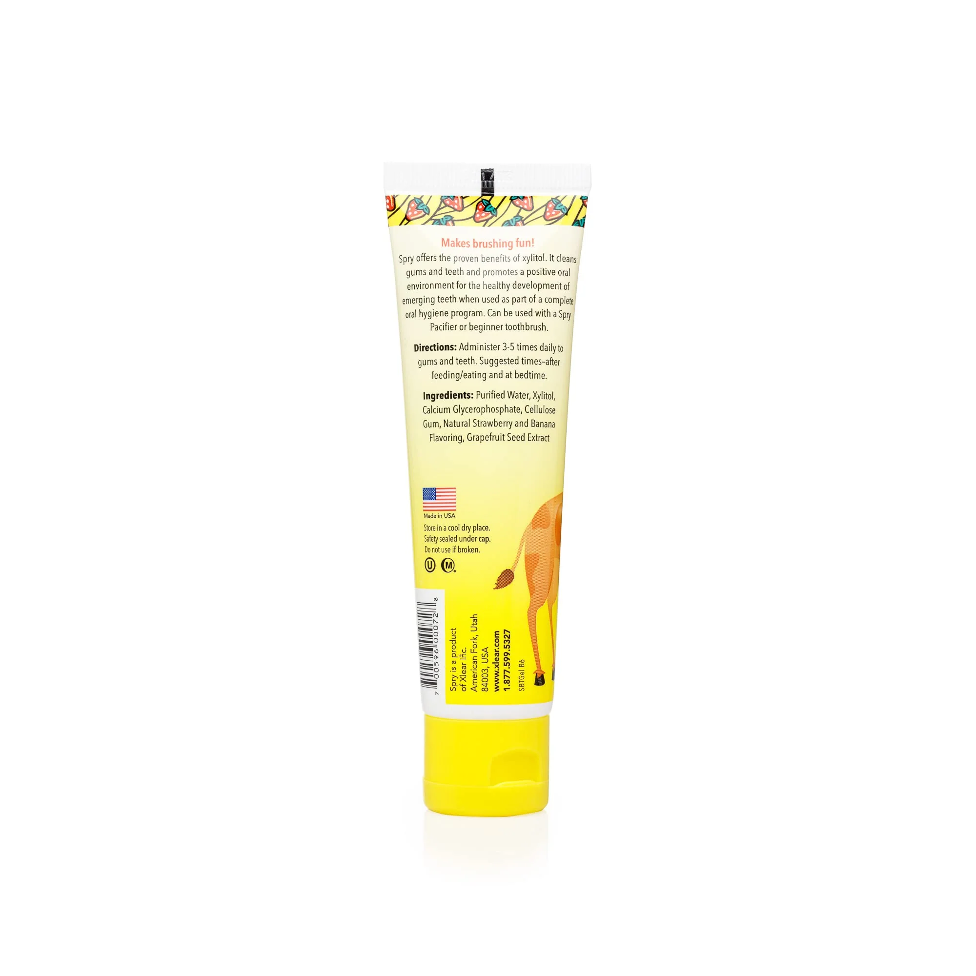 Spry Xylitol Baby Toothpaste, Natural Toddler Toothpaste, Fluoride Free Toothpaste for Kids, Xylitol Toothpaste for Kids Age 3 M