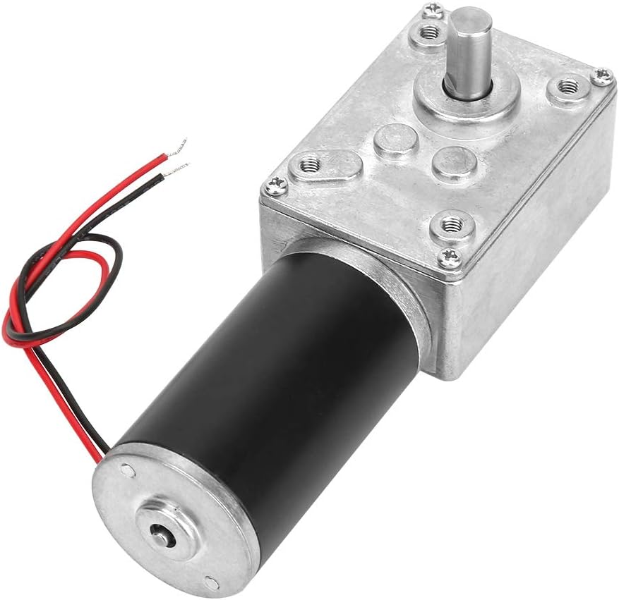 ywbl-wh DC 12V Gear Motor High Torsion Speed Reduce Electric Gearbox Motor Reversible Worm Gear Motor 8mm Shaft (12V 50RPM)