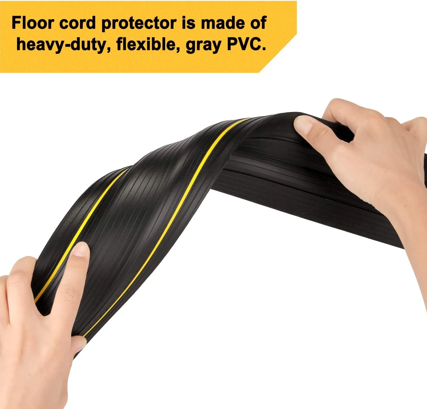AGPtek Floor Cable Cover, 6.5 Ft Floor Cord Protector 3 Channels Contains Cords, Cables and Wires, Perfect for Office, Home, Workshop,