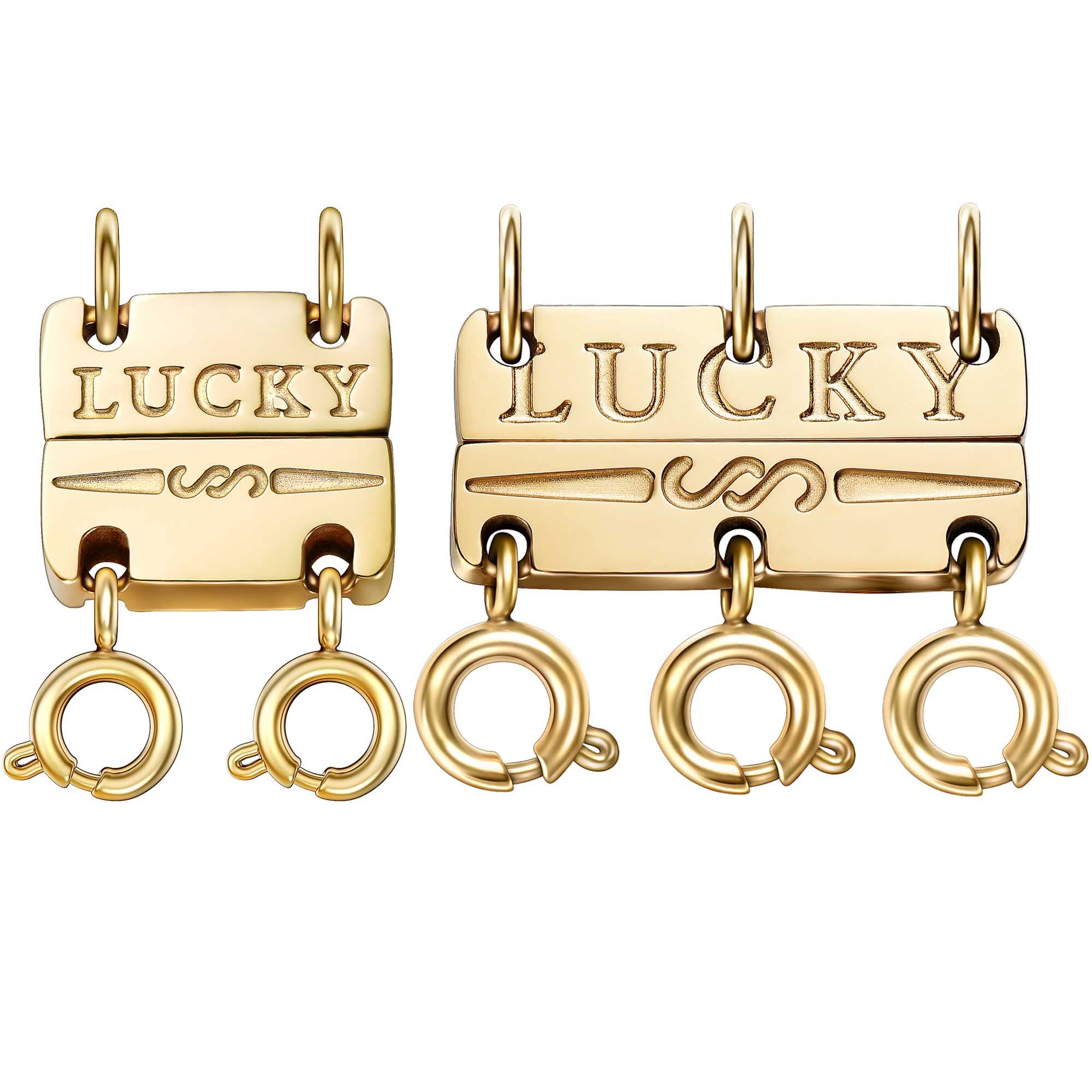 Dailyacc Lucky Necklace Layering clasp 18K gold and Silver Strong Multiple Necklace clasps For Layered Look Separator