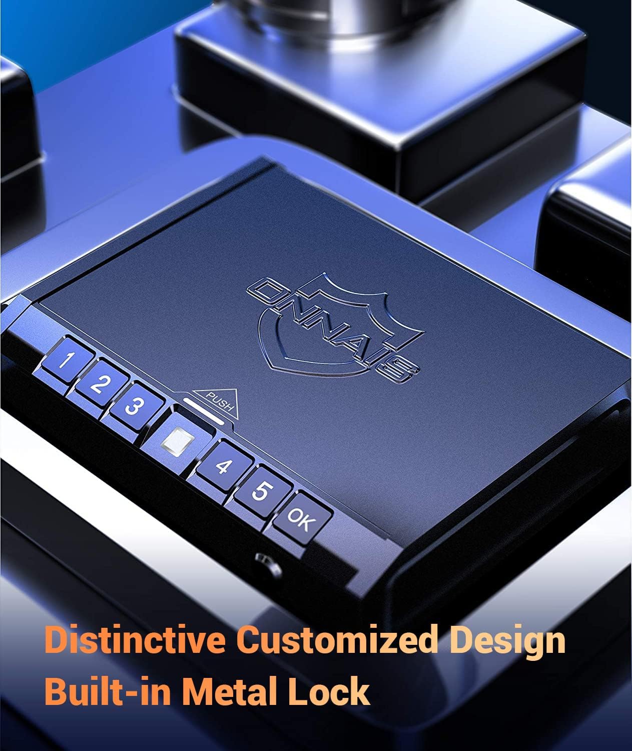 ONNAIS Gun Safe - Biometric Gun Safe for Pistols, Quick-Access Handgun Safe Gun Lock Box Firearm Safety Device with Fingerprint Lock,