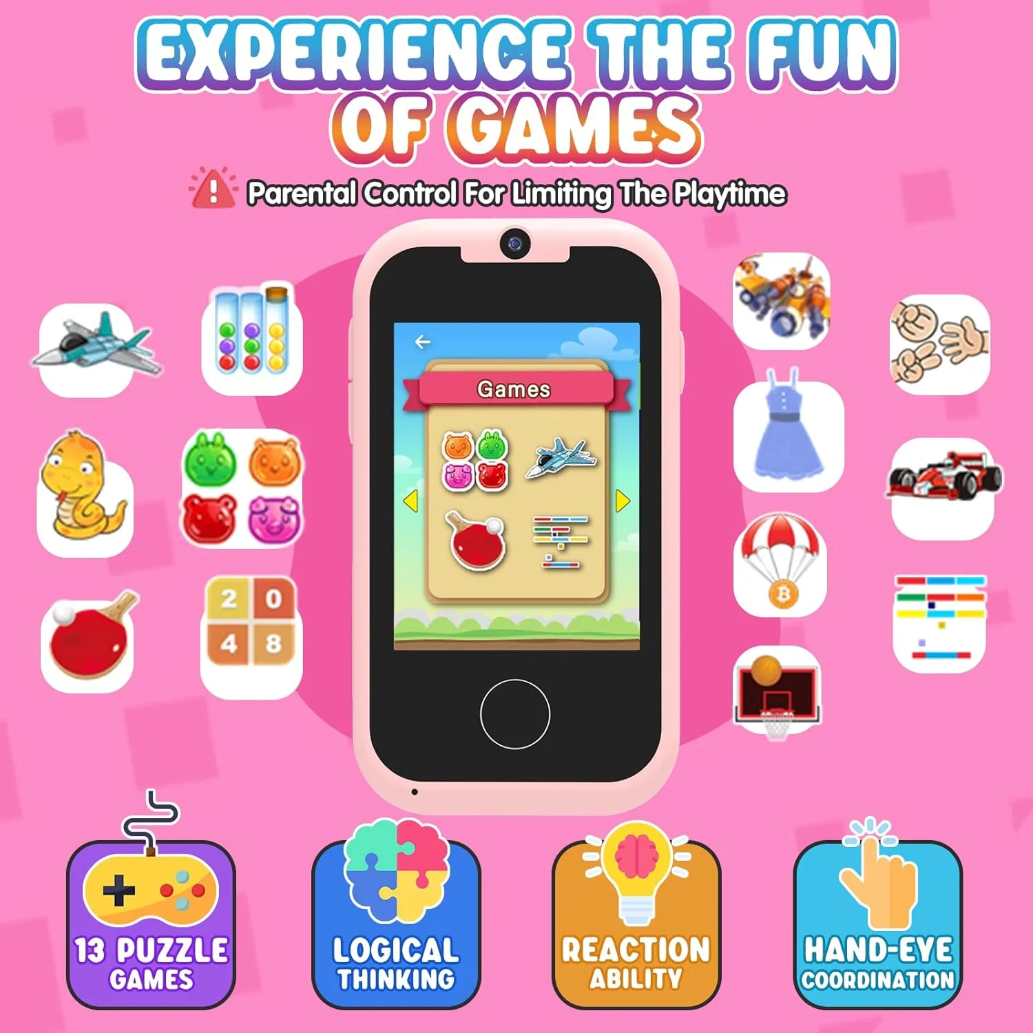 Great Choice Products Kids Smart Toy Phone Girls Toy, Toddler Touchscreen Game Phone For 3 4 5 6 7 Year Old Girl, Christmas Birthday Gifts For C