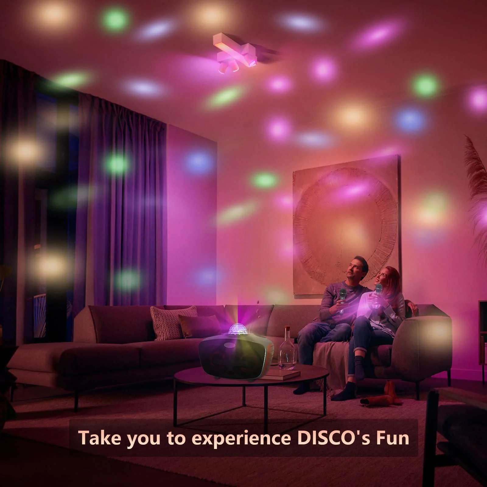 SINWE bluetooth karaoke machine with 2 wireless microphones,sinwe portable pa speaker system with disco ball and party lights,for a