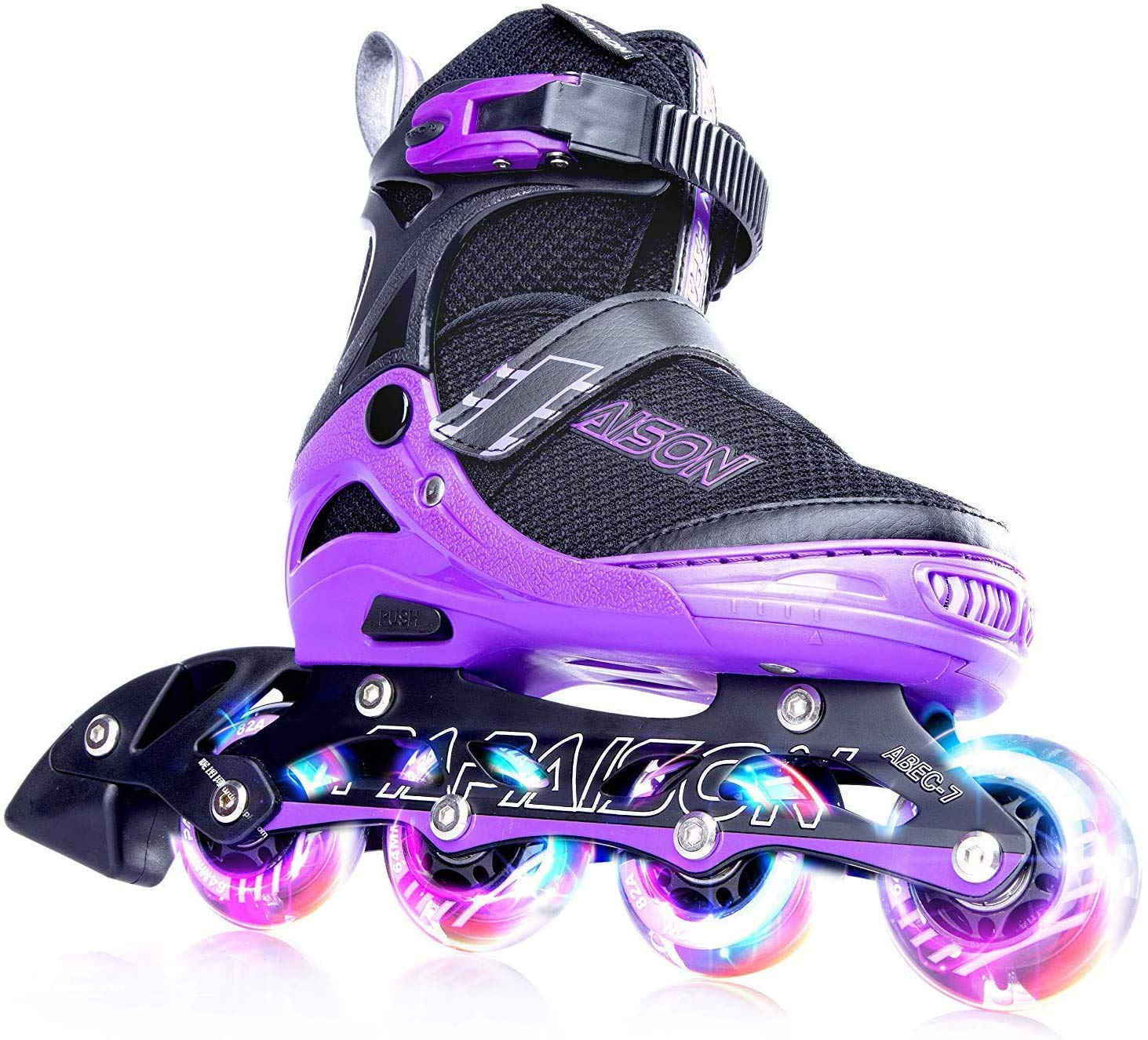 PAPAISON Adjustable Inline Skates for Kids and Adults with Full Light Up Wheels, Outdoor Roller Skates for Girls and Boys, Men a